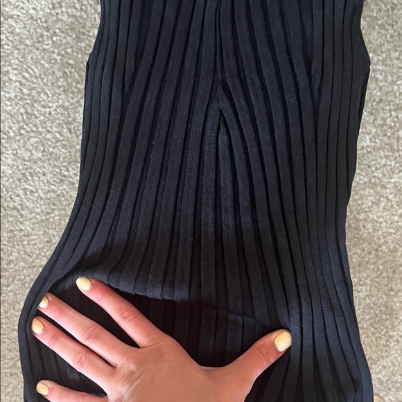 Cache Black Ribbed Knit Top - Picture 3 of 4